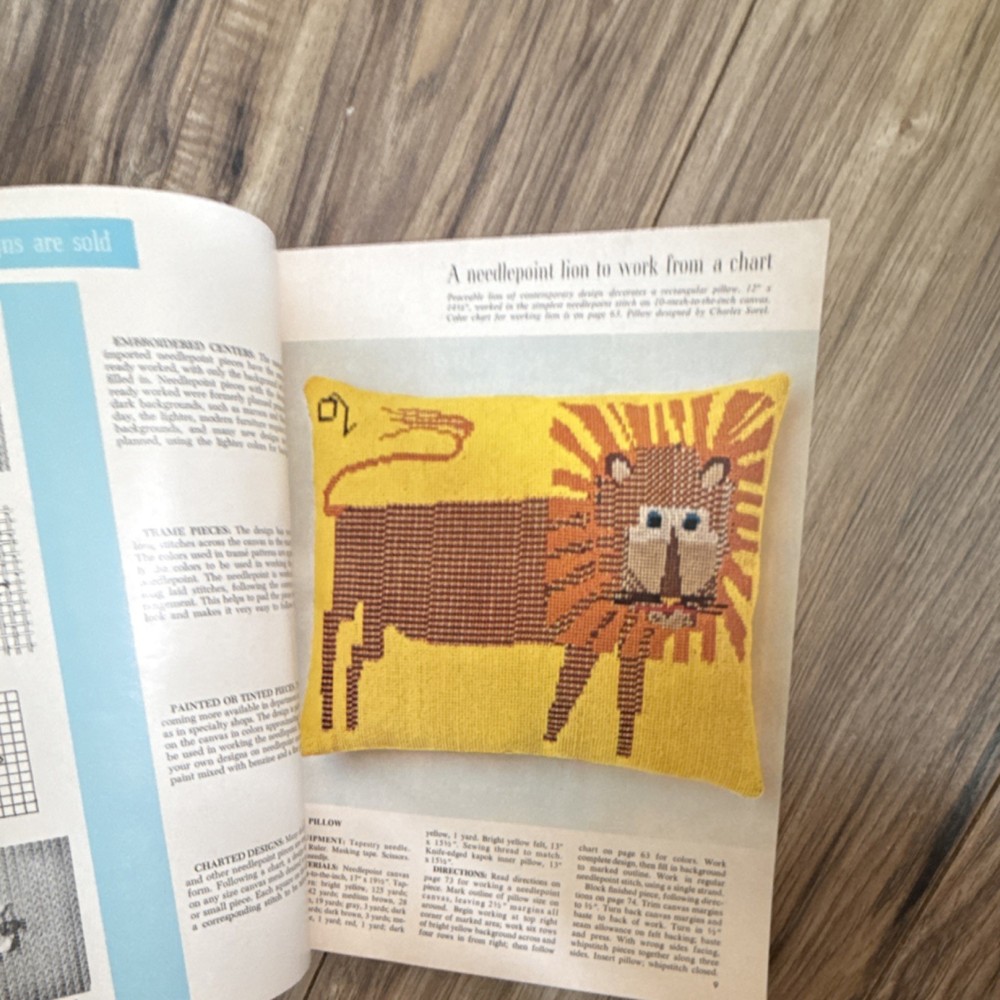 Vintage McCall’s Needlepoint Book Beginner Guide 31 Stitches Patterns 1970s