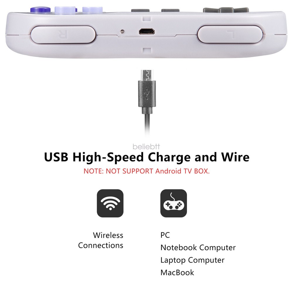 1/2 Wireless SNES USB Super NES Controller Joypad for Mac RetroPie Raspberry Pi