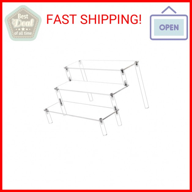 ihomecooker 3 Steps Clear Acrylic Display Riser Cupcake Stand Display for Decora
