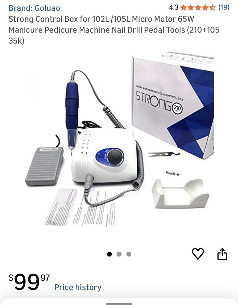 Strong Control Box Micro Motor 65W Machine Nail Drill Pedal Tools …