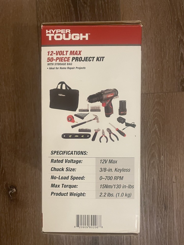 Hyper Tough 12 Volt Max 50 Piece Project Kit Drill Tools with Storage Bag New!!