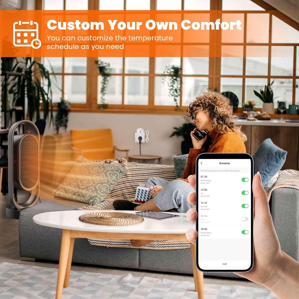 New Generation! Smart Wifi Heating Cooling Temperature Controlled Outlet, Compa