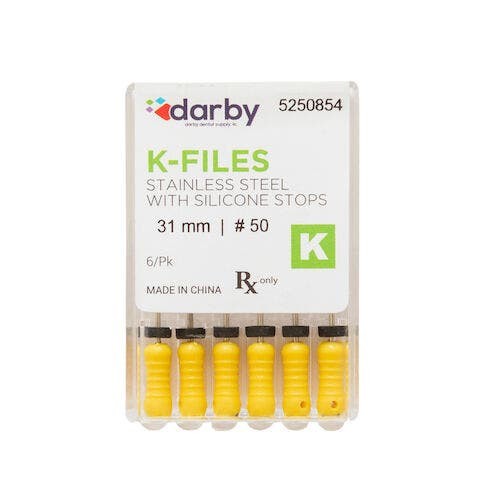 K-Type Files, 31mm, #50, 6/Pkg