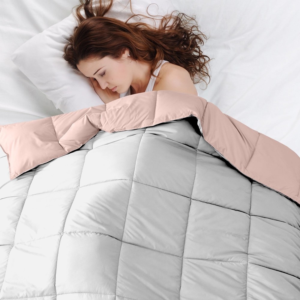 Modern Threads Down Alternative Reversible Comforter Blush/White King