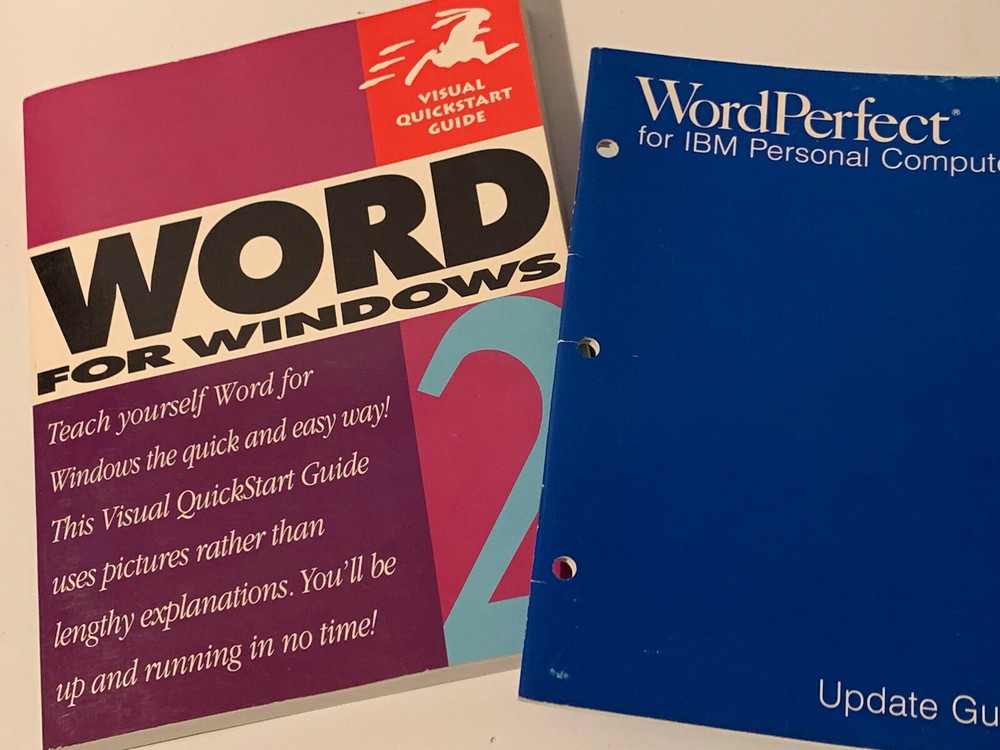 WORD FOR WINDOWS 2 WORDPERFECT UPDATE GUIDE 2 BOOKS