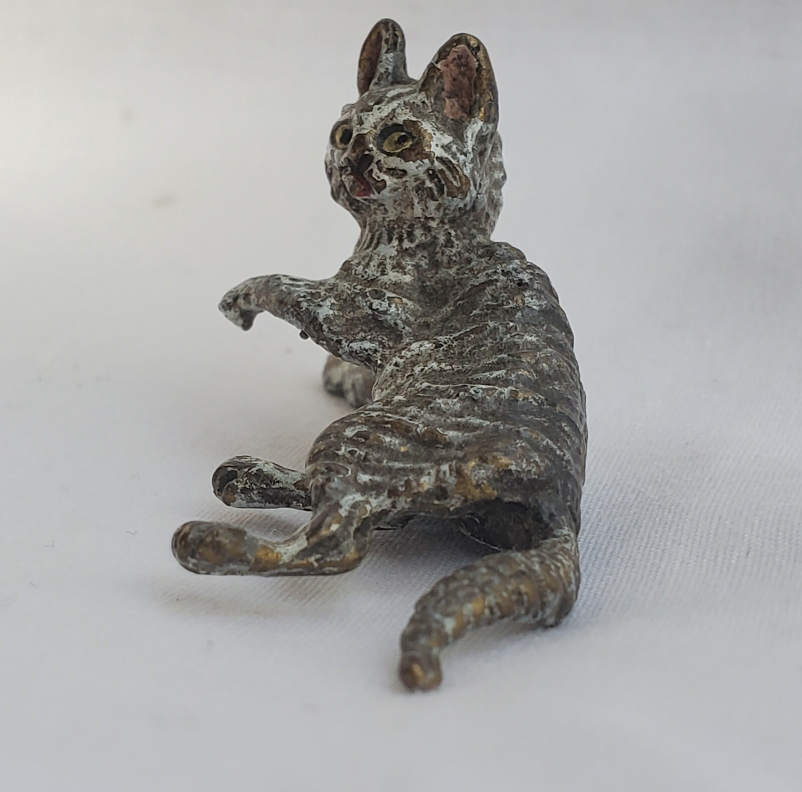 Vienna Bronze Striped Cat Figurine