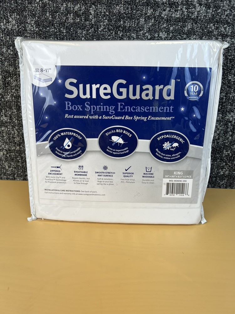 King Size SureGuard Box Spring Encasement Pack - 100% Waterproof, Bed Bug Pro...