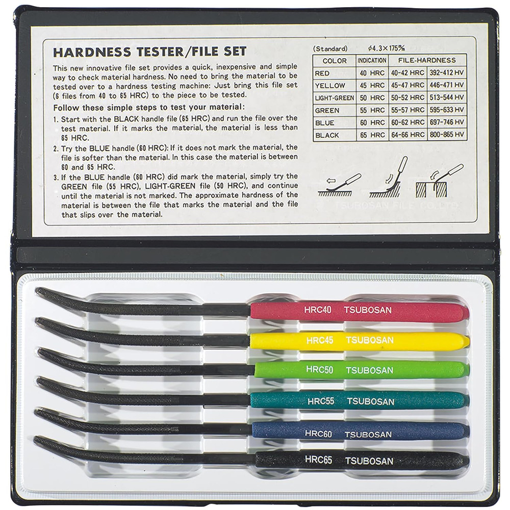 TTC 6 Piece Hardness Tester File Set