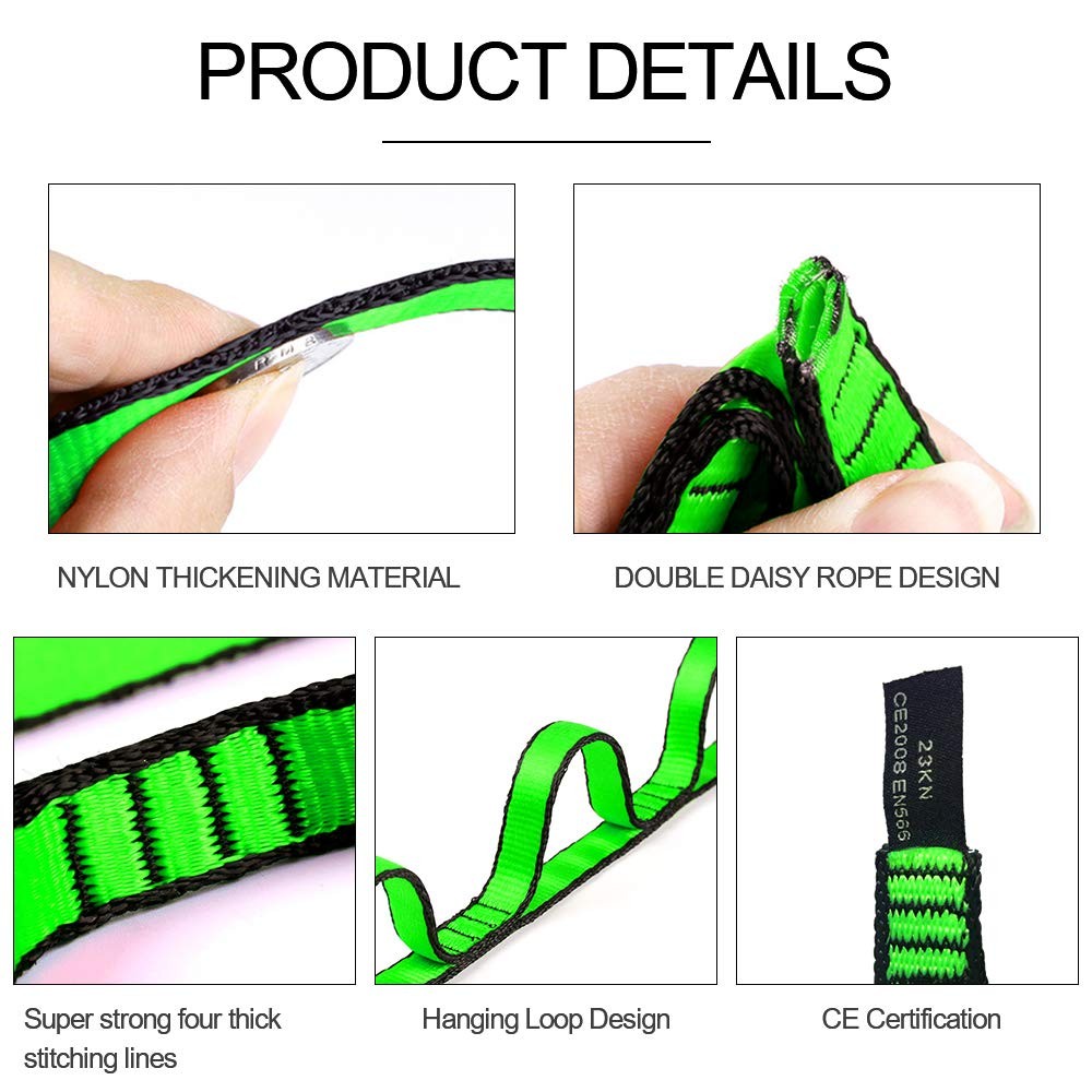 2pcs Safety Daisy Chains Strong Climbing Strap Adjustable Nylon Strap Rope Yo...