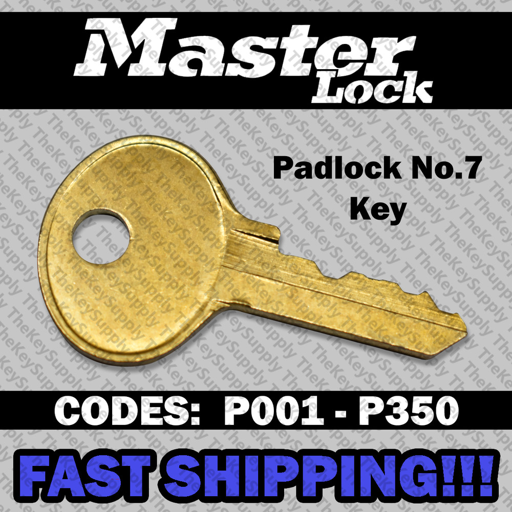 Master Padlock No. 7 Replacement Key Cut to Code P001 - P350