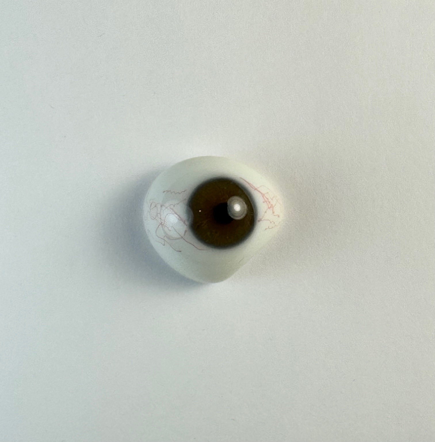 Antique German hand-blown human prosthetic glass eye. Brown eye.