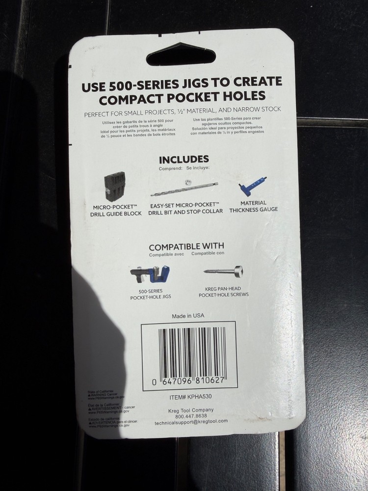 Kreg Micro-Pocket Drill Guide Kit 530 KPHA530