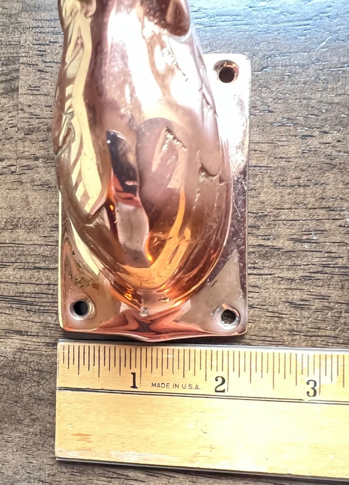 Solid Copper Rooster Head Hook Towel Apron Holder Wall Mount Rustic Farmhouse 6"