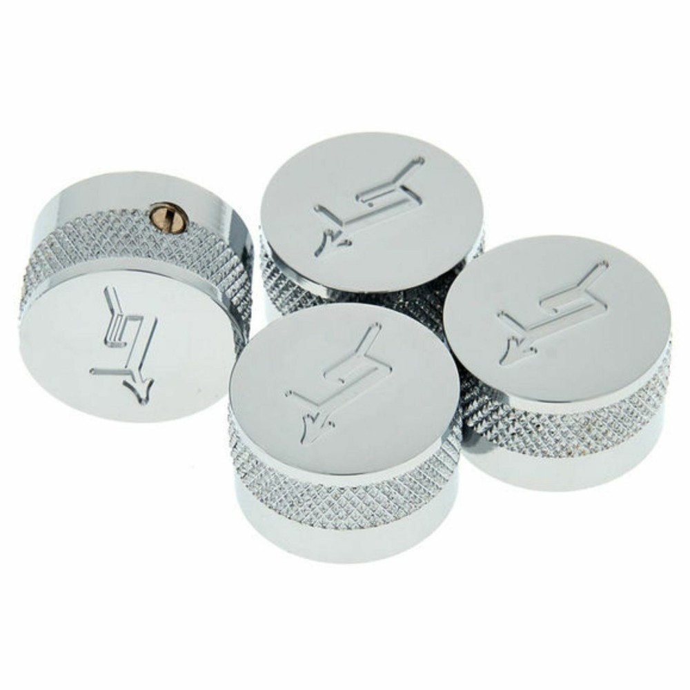 Gretsch "G" Logo Replacement Knobs for Solid Shaft Pots, Chrome, Set of 4