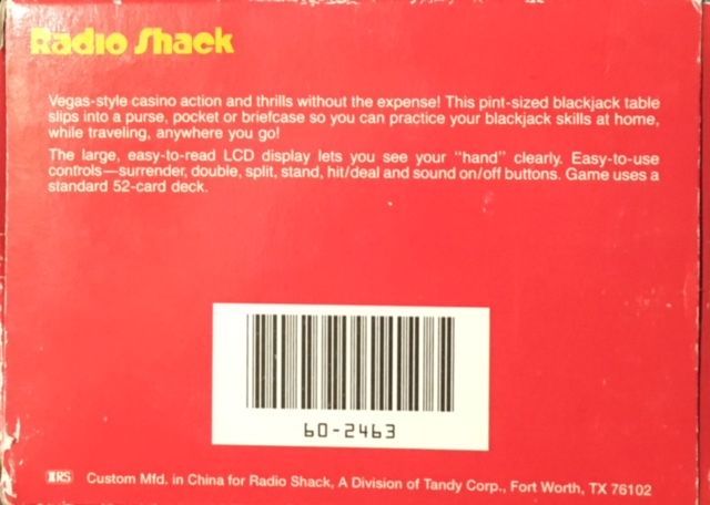 Radio Shack - LCD Mini - Black Jack - 60-2463A