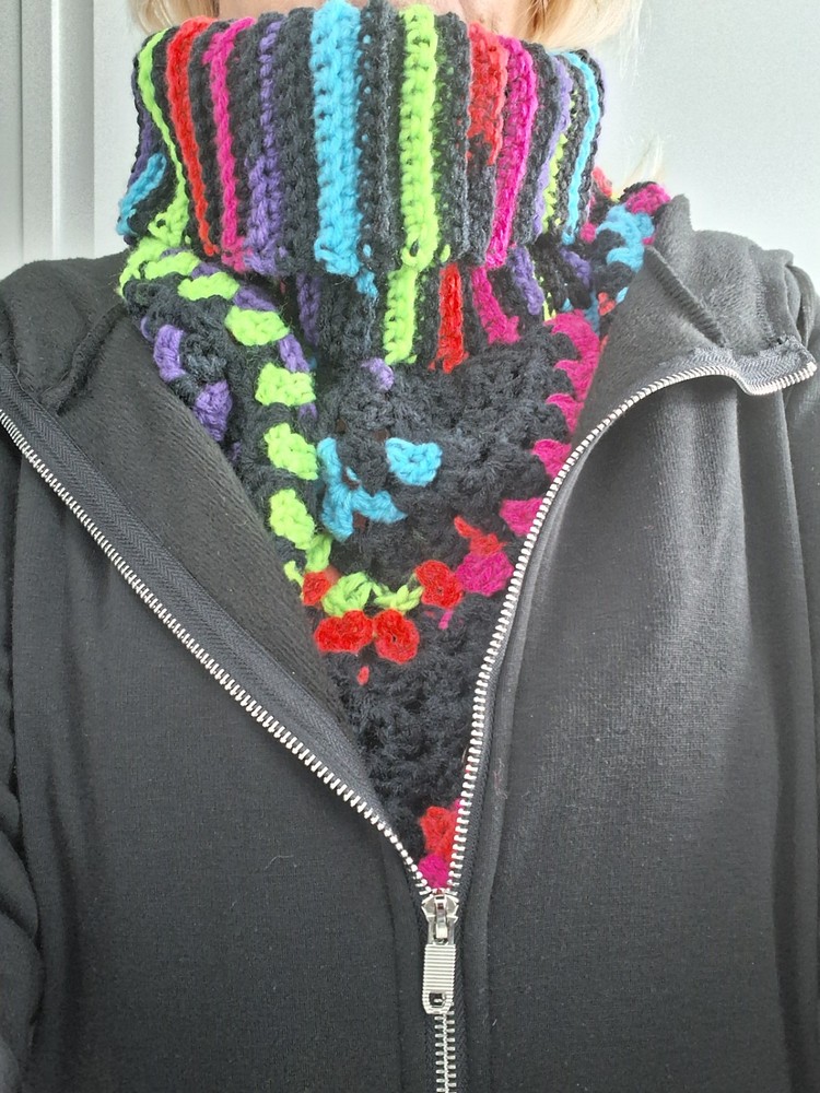 Multi Color Crochet Handmade Ribbed Cowl