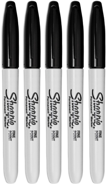 Sharpie Permanent Markers Fine Point Black 5-Pack