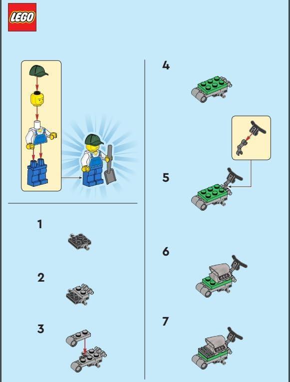 LEGO City: Farmer Minifigure with Lawn Mower - Mini Set