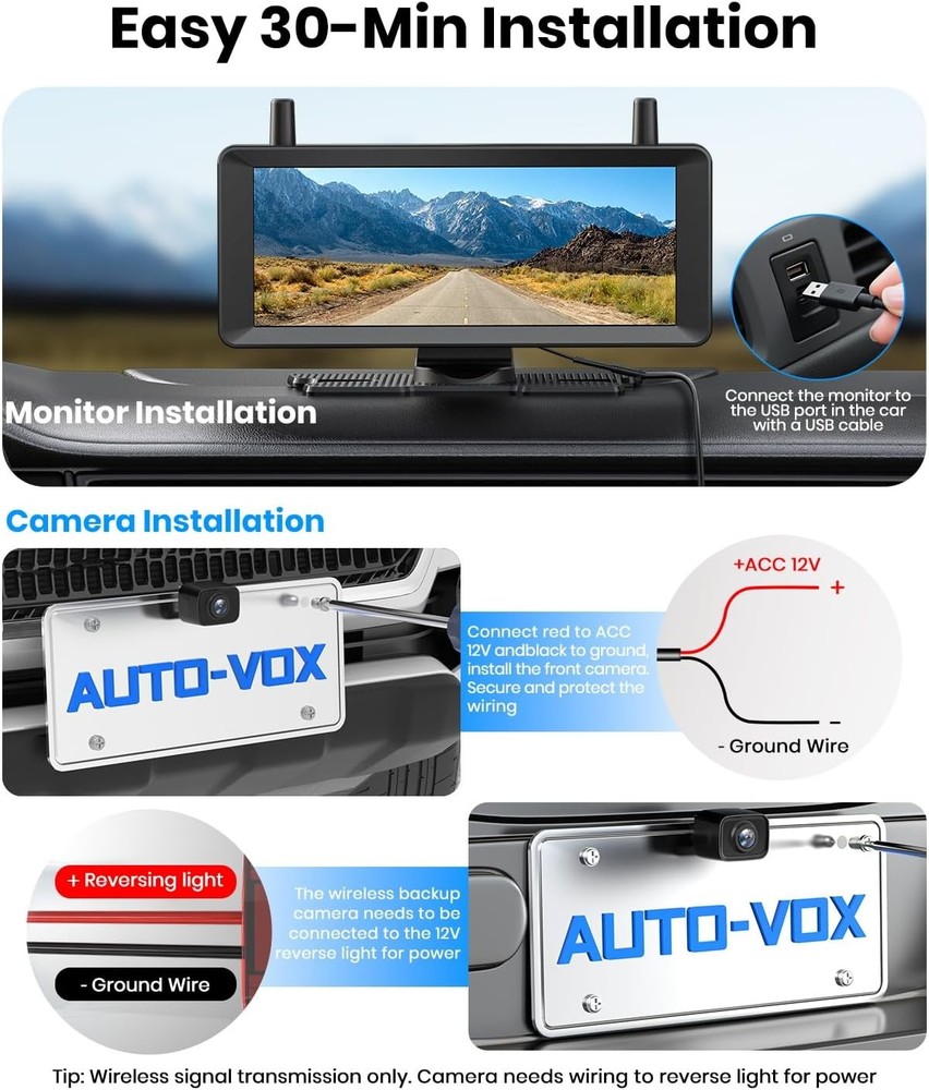 AUTO VOX 7.2 Wireless Backup Camera