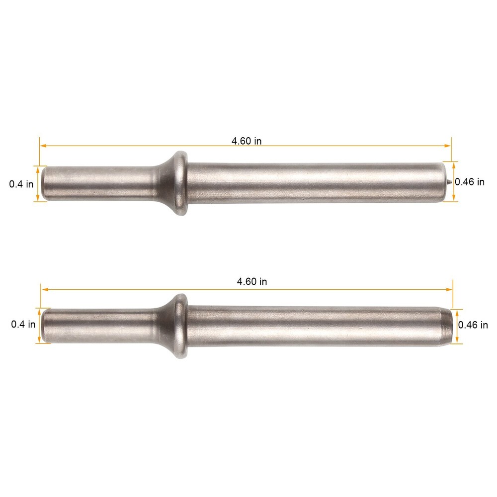 Heavy Duty 2-Piece Rivet Set for Pneumatic Air Hammer Chisel Bits