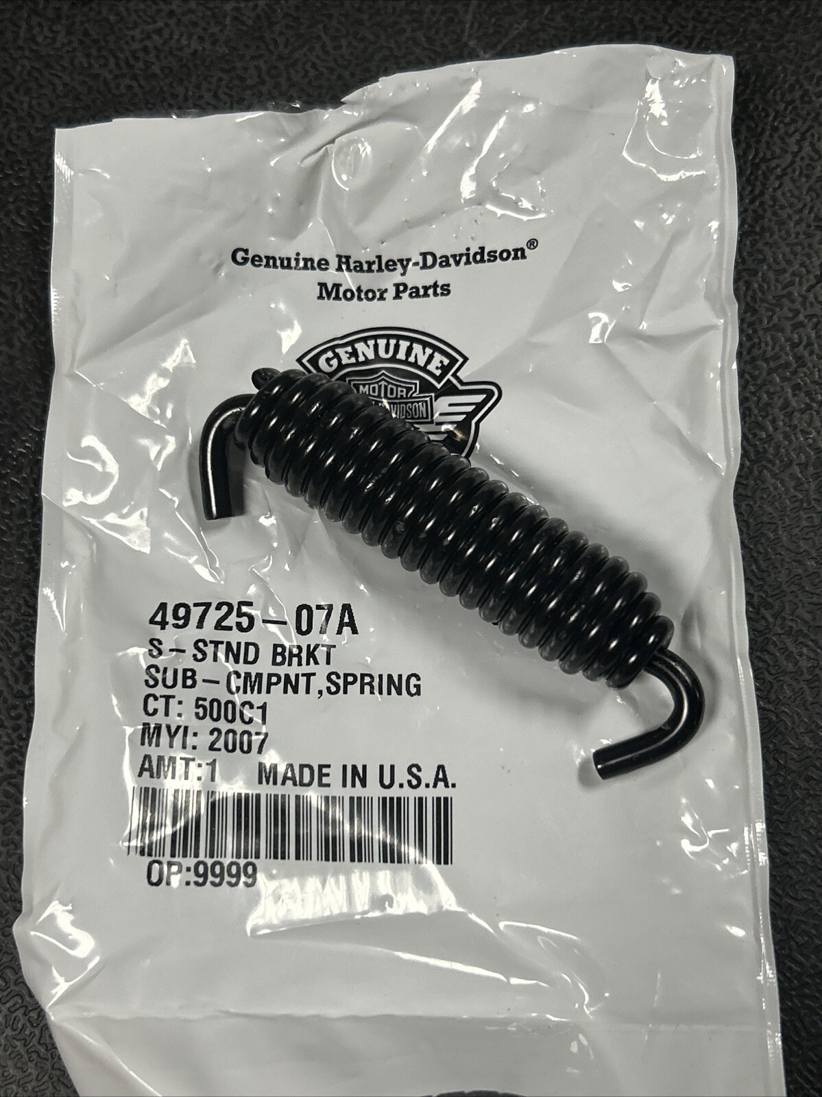 HARLEY-DAVIDSON OEM Side Jiffy Kick Stand Spring For 07+ Softail Touring