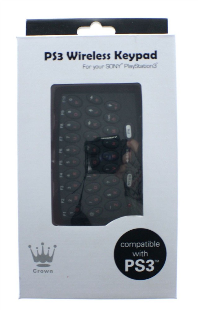 Crown Wireless Keypad Keyboard for PS3 Controller PlayStation 3 - New