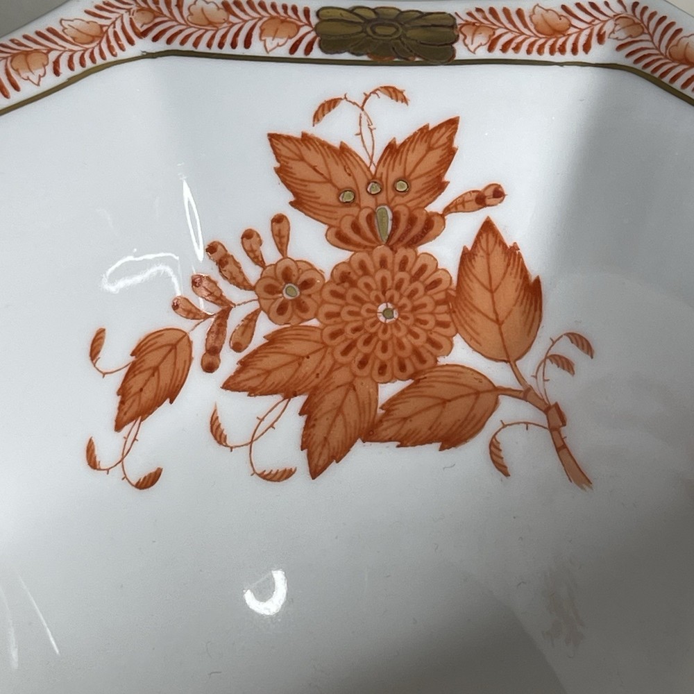 Herend Bouquet Rust 7049 Octagonal 5 1/2" Bowl: MINT
