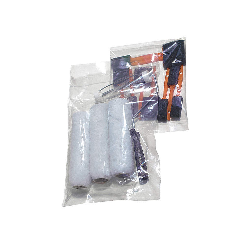 GRAINGER APPROVED 5DRD1 Open End Poly Bag,Flat,PK100 5DRD1