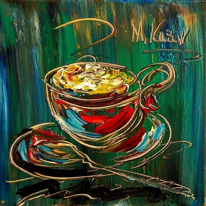 COFFEE CUP  abstract  Abstract Modern Original  SIGNED FINE BAF0B