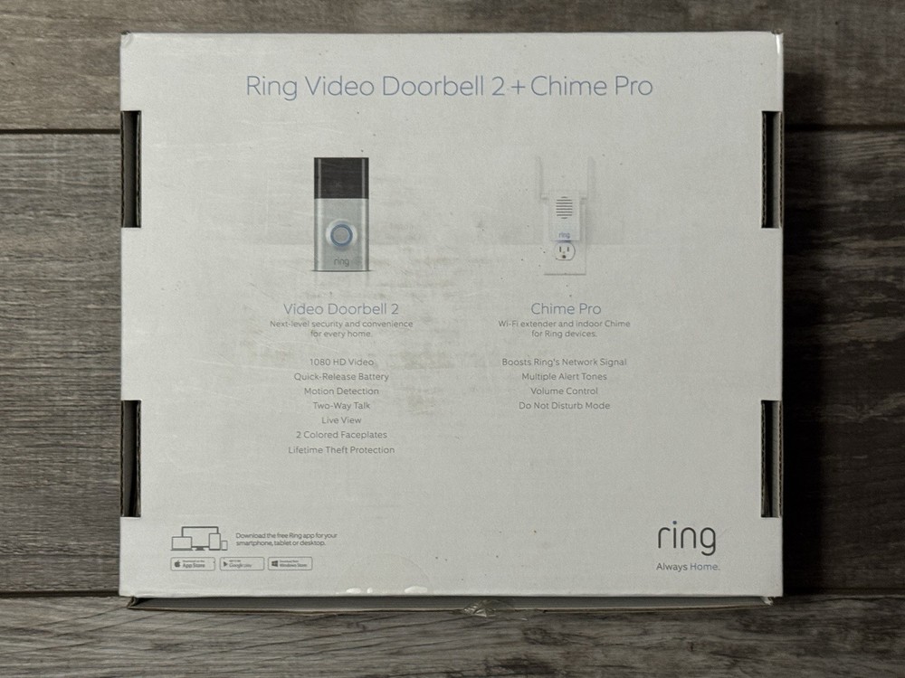 Ring Video Doorbell 2 + Chime Pro - Open Box Never Installed