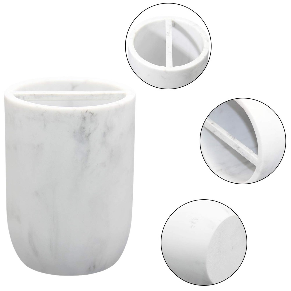 Toothbrush Holder Polyresin Organizer 1Pack, White