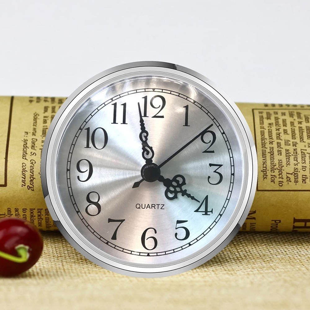 Inlaid Type Quartz Clock Insert Arabic Numbers Clear Lens Colored Trim