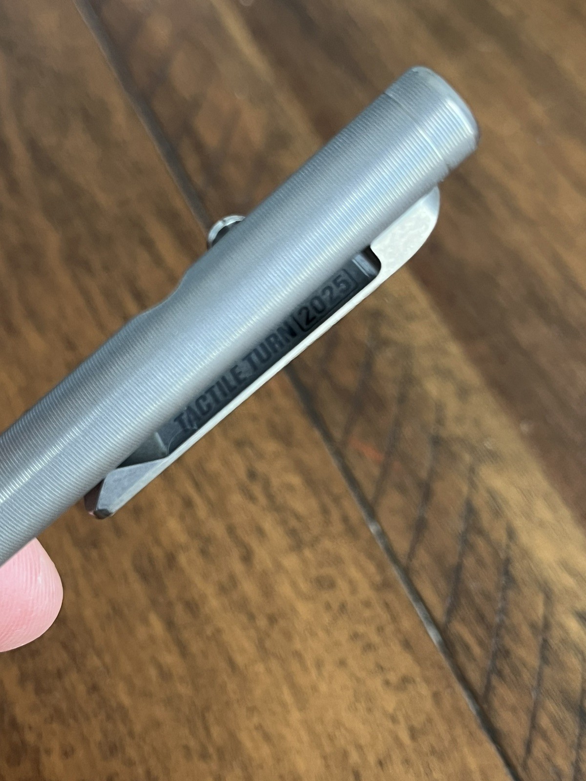 Tactile Turn Carryology Edition Slim Stonewash Titanium Bolt Action Pen Long