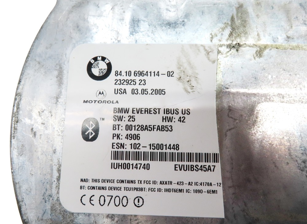 2005 BMW Z4 CONVERTIBLE (E85) BLUETOOTH TELEMATCS COMMUNICATIONS CONTROL MODULE