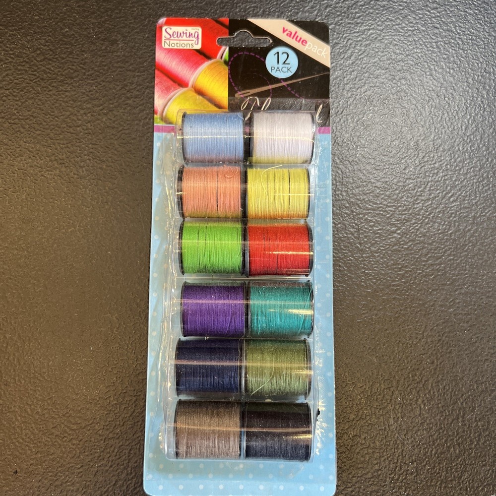 Sewing thread, Rainbow Multicolored, 12 Pack