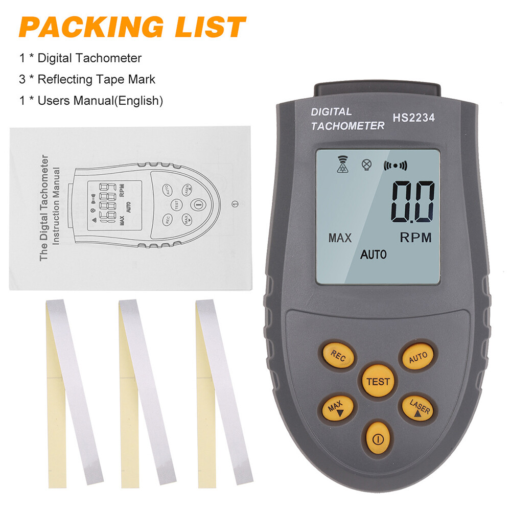 HS2234 Tachometer NonContact Digital Display Speedometer Digital Tachometer
