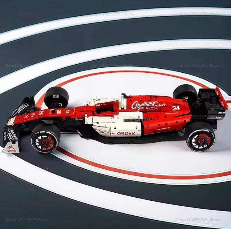 Kbox 2023 1:8 Technical Alfa Romeo C43 1700+ Pcs MOC Building Blocks Set F1 Car