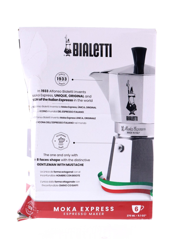 Bialetti Moka Express 6 Cup Coffee Maker Press