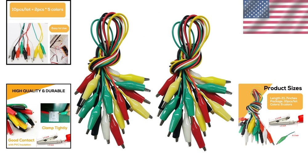 Electrical Testing Alligator Clips - 20PCS Multi-Color Lead Set for Probing