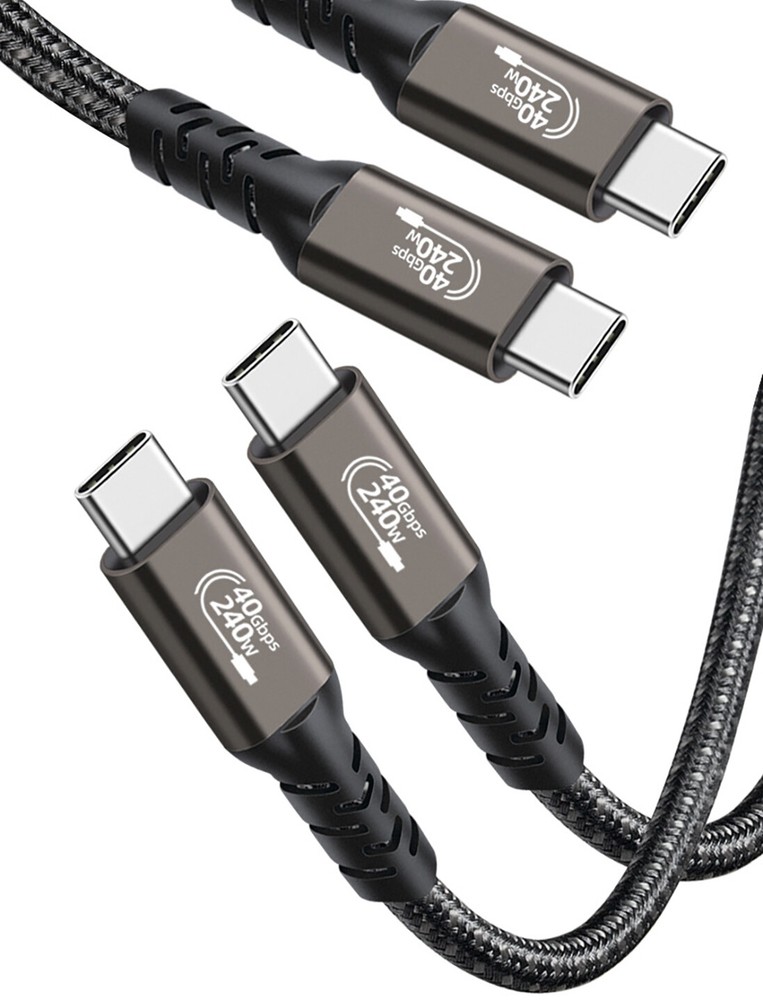 2-Pack USB 4.0 Data Cable 40Gbps Thunderbolt 4/3 8K Display 240W Fast Charging