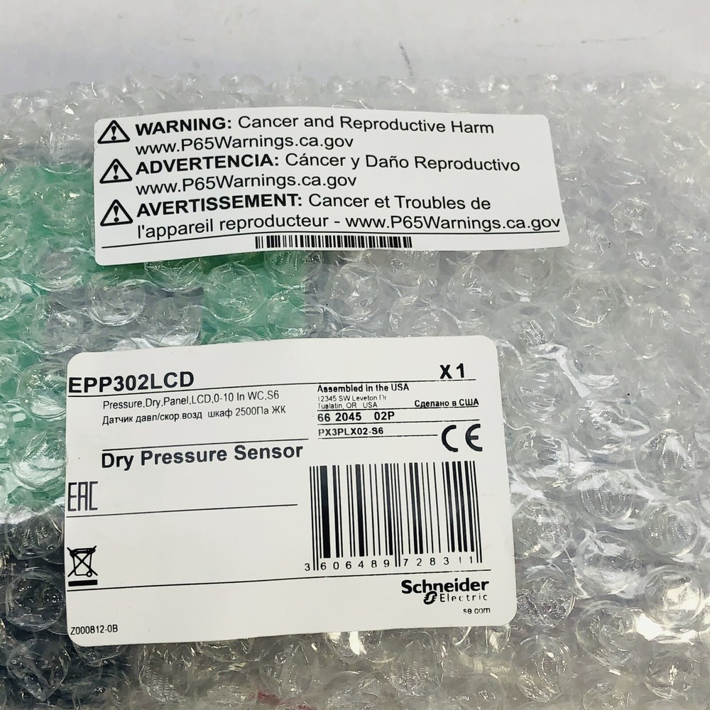 SCHNEIDER EPP302LCD DRY PANEL STATIC DIFFERENTIAL PRESSURE/AIR SENSOR MODULE