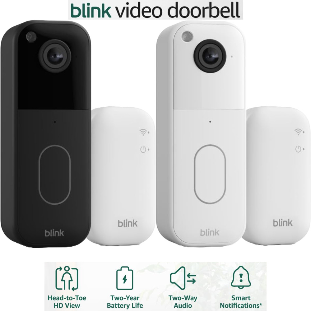 New 2025 Blink Video Doorbell 2nd Gen + Sync Module Core - System