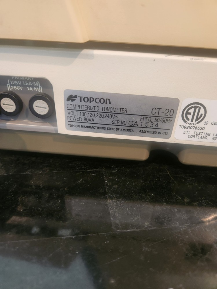 TOPCON CT-20 COMPUTERIZED NON TOUCH TONOMETER