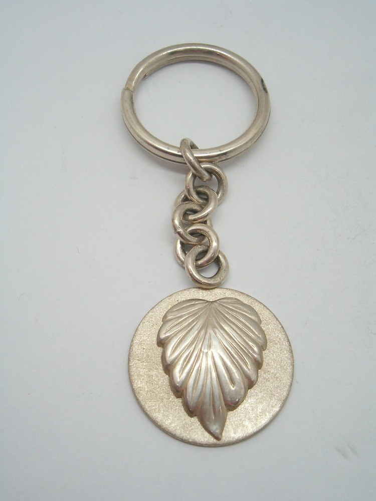 925 Silver PINK LEAF Keychain - Nature - Flora - Break -