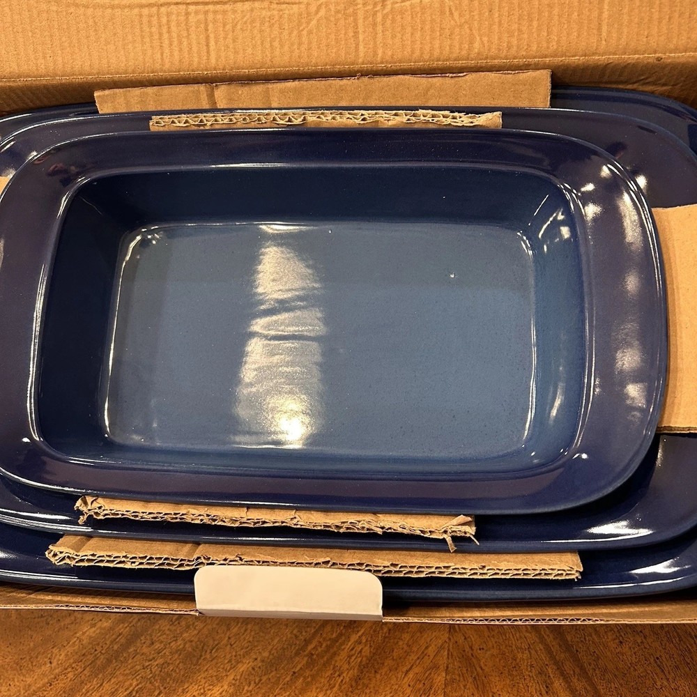 New Appetit Moonrise Stoneware 3-Piece Rectangular Baking Dish Set