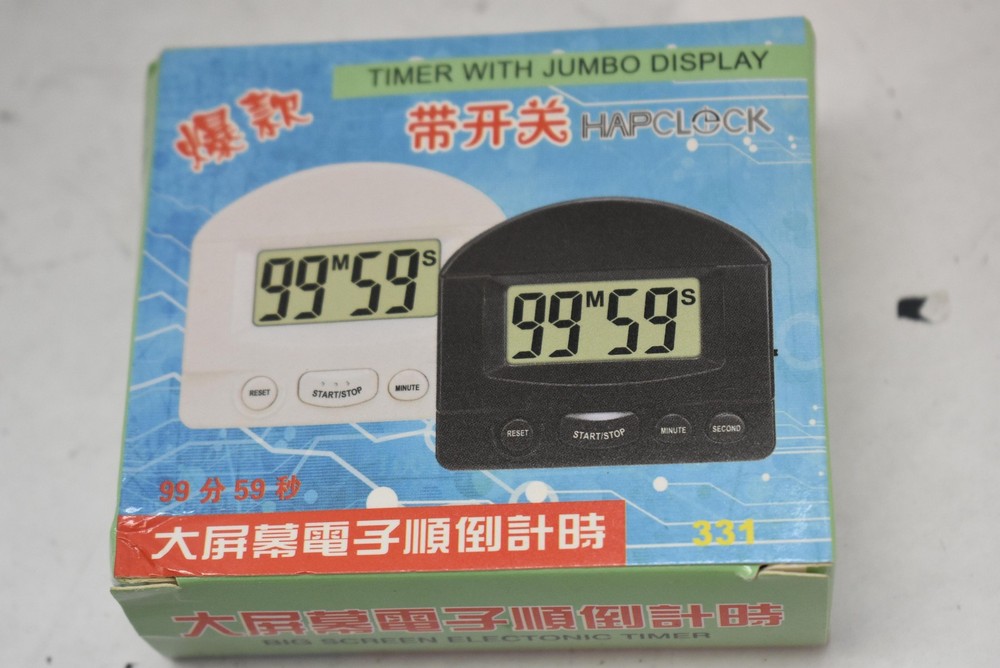 4 Pack HAPCLOCK Digital Timers Black Jumbo Display 99 Minute Countdown Kitchen