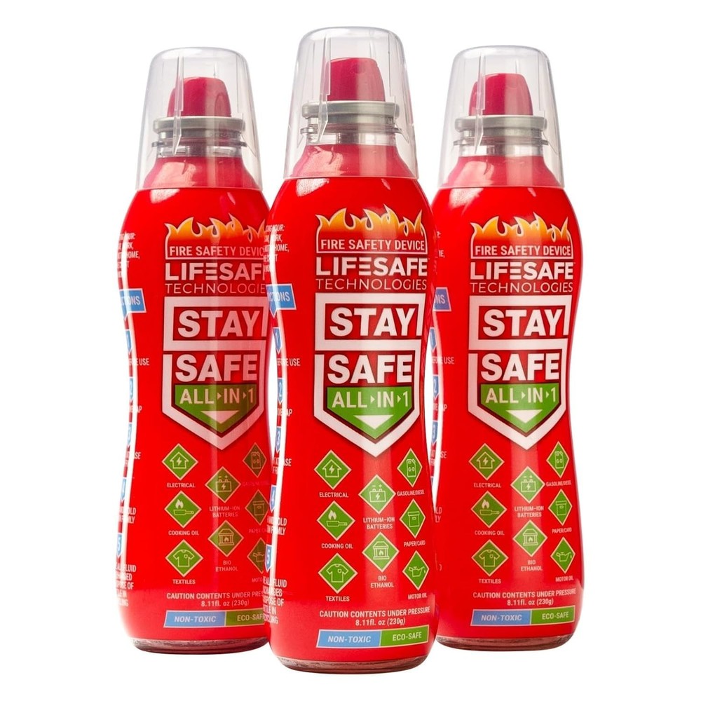 Multi-Purpose Fire Spray for Cooking, Electrical, and -Ethanol Fires, 3 Pack