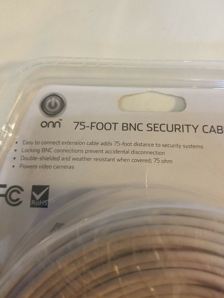2016 Onn 75-Foot BNC Security Cable, BNC & DC Power Cable NEW