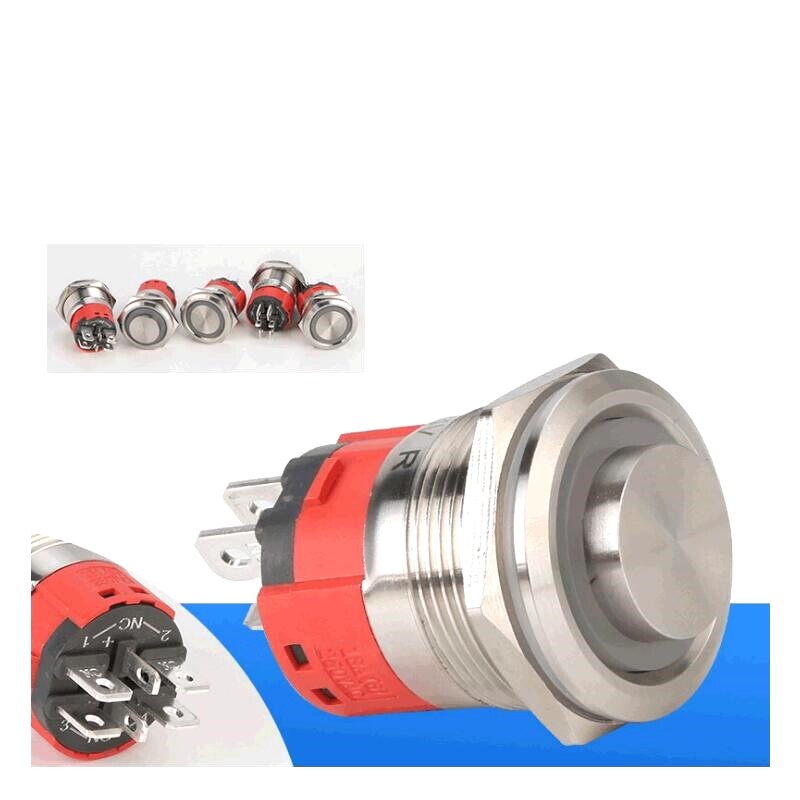 22mm18A2NOHigh current waterproof push button switch High head Ring luminescence