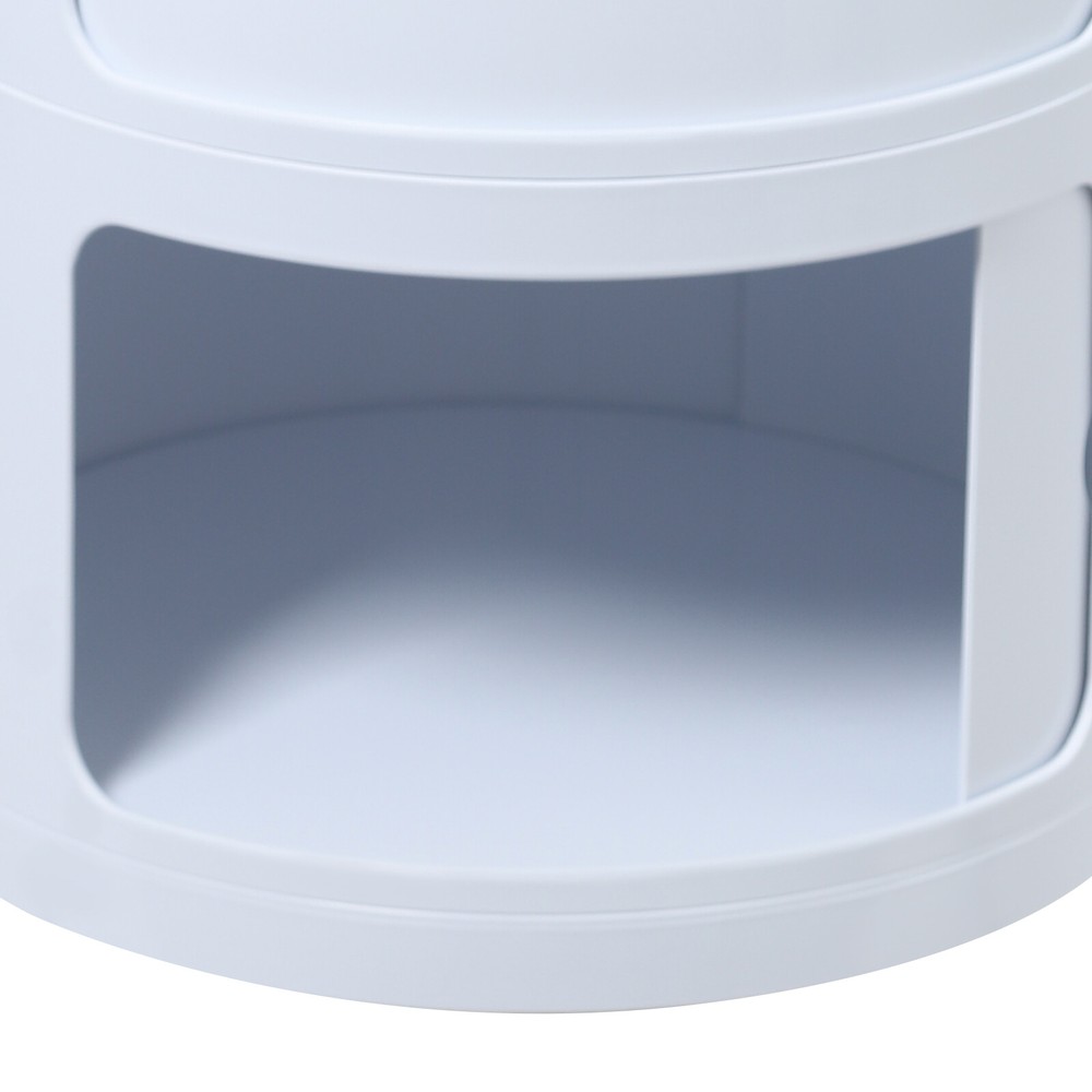Modern Four layer Multifunctional End Table Storage Cabinet, Round Nightstand